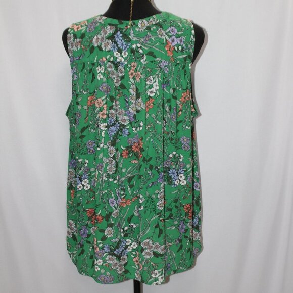 Dalia Green Floral Sleeveless Top - Picture 6 of 13